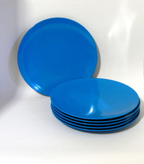 Melamine dinner plates 6 piece nautical blue