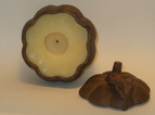 cast iron pumpkin shaped candle holder vintage