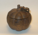 candle holder pumpkin shaped cast iron vintage